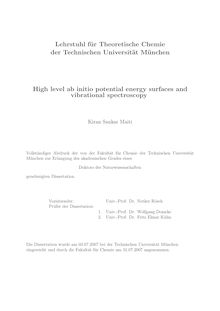 High level ab initio potential energy surfaces and vibrational spectroscopy [Elektronische Ressource] / Kiran Sankar Maiti