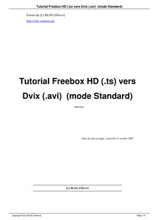 Tutorial Freebox HD (.ts) vers Dvix (.avi) (mode Standard)