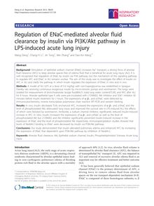 Regulation of ENaC-mediated alveolar fluid clearance by insulin via PI3K/Akt pathway in LPS-induced acute lung injury