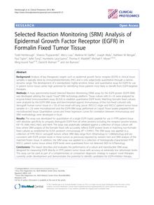 Selected Reaction Monitoring (SRM) Analysis of Epidermal Growth Factor Receptor (EGFR) in Formalin Fixed Tumor Tissue