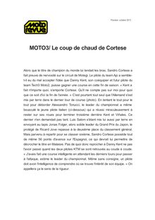 MOTO3/ Le coup de chaud de Cortese