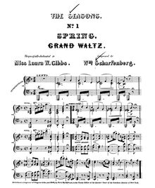 Partition complète, Spring, Grand Waltz. No.1 of the Seasons (4 Waltzes by 4 Composers)