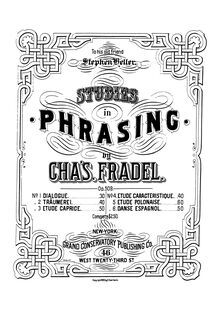 Partition , Etude Polonaise, études en Phrasing, Op.509, Fradel, Charles