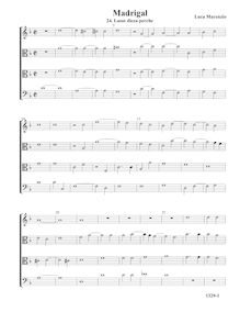 Partition , Lasso dicea perche - partition complète (Tr T T B), madrigaux pour 4 voix