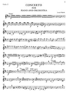 Partition violons II, Piano Concerto en D, Haydn, Joseph