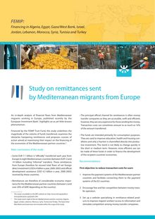 Study on remittances sent by Mediterranean migrants from Europe