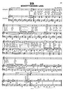 Partition No., Schottisches Lied, chansons, Op.49, 5 Lieder f. Sopr. od. Ten. Op.49