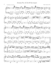 Partition Sonata R.62 en B♭ major, clavier sonates R.61-70, Soler, Antonio