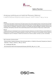 Analyses polliniques en forêt de Premery (Nièvre) - article ; n°3 ; vol.3, pg 180-190