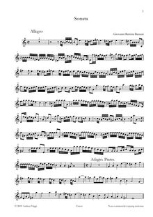 Partition Canto 2, Sonata en A minor pour 2 aigu instruments et basso continuo