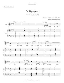 Partition No.2 - Le Voyageur (Transposed en F minor), Trois mélodies