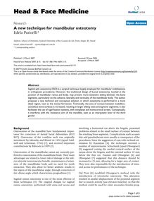 A new technique for mandibular osteotomy