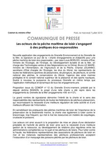 07.07.2010 - Signature charte pêche maritime de loisir éco-responsable