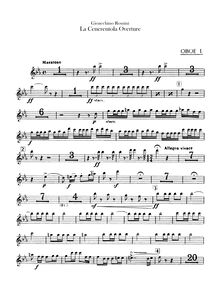 Partition hautbois 1, 2, La Cenerentola, Rossini, Gioacchino