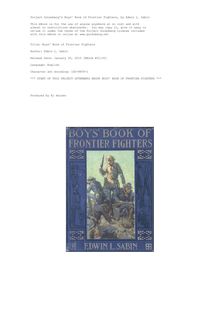 Boys  Book of Frontier Fighters