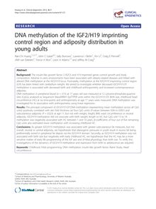 DNA methylation of the IGF2/H19 imprinting control region and adiposity distribution in young adults