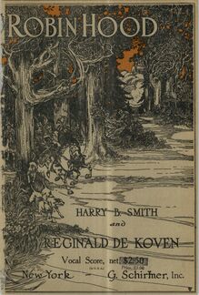 Partition couverture couleur, Robin Hood, Maid Marian, De Koven, Reginald