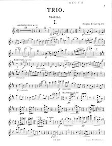 Partition violon, Piano Trio, Op.32, D major, Krehl, Stephan