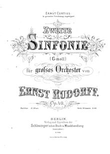 Partition complète, Symphony No.2, G minor, Rudorff, Ernst