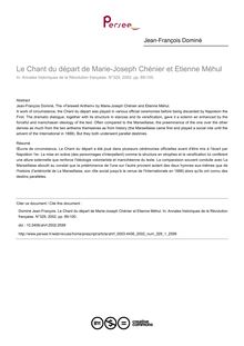 Le Chant du départ de Marie-Joseph Chénier et Etienne Méhul - article ; n°1 ; vol.329, pg 89-100