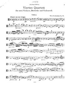 Partition viole de gambe, corde quatuor No.4, Op.25, Stenhammar, Wilhelm