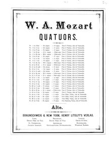 Partition viole de gambe, 27 quatuors, Mozart, Wolfgang Amadeus