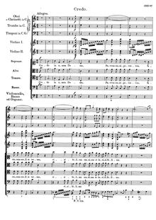 Partition Credo, Mass No.4, D.452 et D.961, C major, Schubert, Franz
