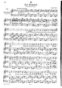 Partition complète, transposition pour low voix, Das Heimweh, D.851 (Op.79 No.1)