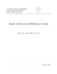 Audit of Travel and Purchase Cards Final Report
