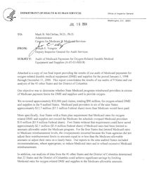 Audit of Medicaid Payments for Oxygen-Related Durable Medical Equipment and Supplies, A-05-03-00018