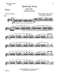 Partition de violon, Concert-Etudes, Popper, David