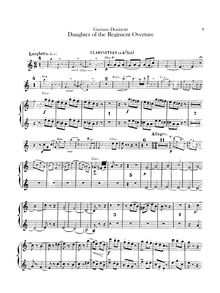 Partition clarinette 1 / 2 (B♭), La fille du régiment. Opéra comique en deux actes