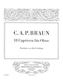 Partition complète, 18 Caprices pour hautbois, 18 Capricen für Oboe