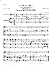 Partition complète, Merkenstein, WoO 144, E♭ major, Beethoven, Ludwig van par Ludwig van Beethoven