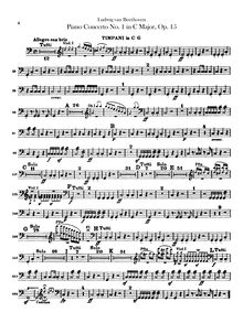 Partition timbales, Piano Concerto No.1, C Major, Beethoven, Ludwig van