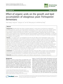 Effect of organic acids on the growth and lipid accumulation of oleaginous yeast Trichosporon fermentans