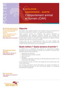 Comportement animal et humain (CAH)