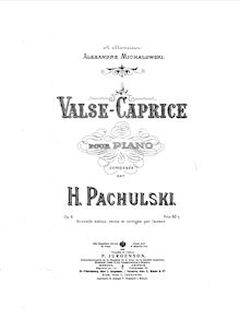 Score, Valse-Caprice, Op.6, Pachulski, Henryk