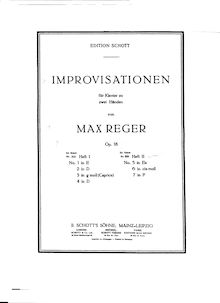 Partition Nos.5-7, Improvisations, Op.18, Reger, Max