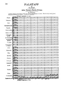 Partition Act III, Falstaff, Commedia lirica in tre atti, Verdi, Giuseppe
