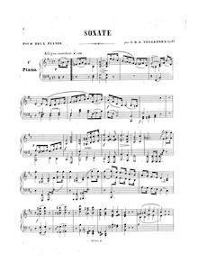 Partition Piano 1, Sonata pour Two Pianos, Op.41, Tellefsen, Thomas Dyke Acland
