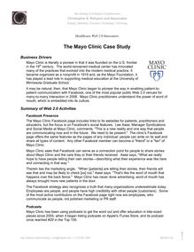 1 The Mayo Clinic Case Study