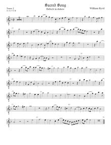Partition ténor viole de gambe 2, octave aigu clef, Cantiones Sacrae I par William Byrd