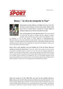 Basso : "Je rêve de remporter le Tour"
