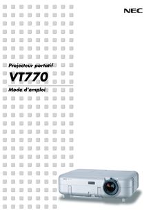 Mode d emploi -  Projecteur NEC  VT770
