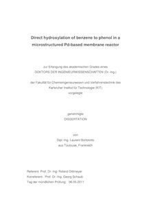 Direct hydroxylation of benzene to phenol in a microstructured Pd-based membrane reactor [Elektronische Ressource] / von Laurent Bortolotto