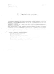 Organisation des Entreprises - 1ère Année 2003 Informatique IUT Reims