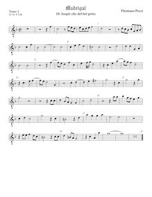 Partition ténor viole de gambe 2, octave aigu clef, Madrigali a 5 voci, Libro 2