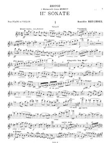 Partition de violon, violon Sonata, C minor, Reuchsel, Amédée
