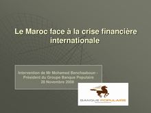 Le Maroc face à la crise financière internationale